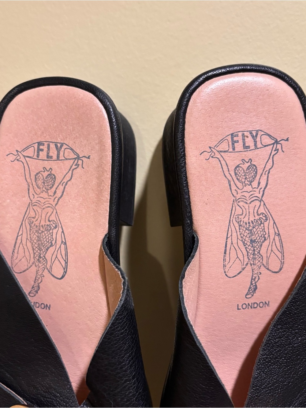 Fly London Elax Black Leather Sandal Mule Size 40 - Picture 8 of 10